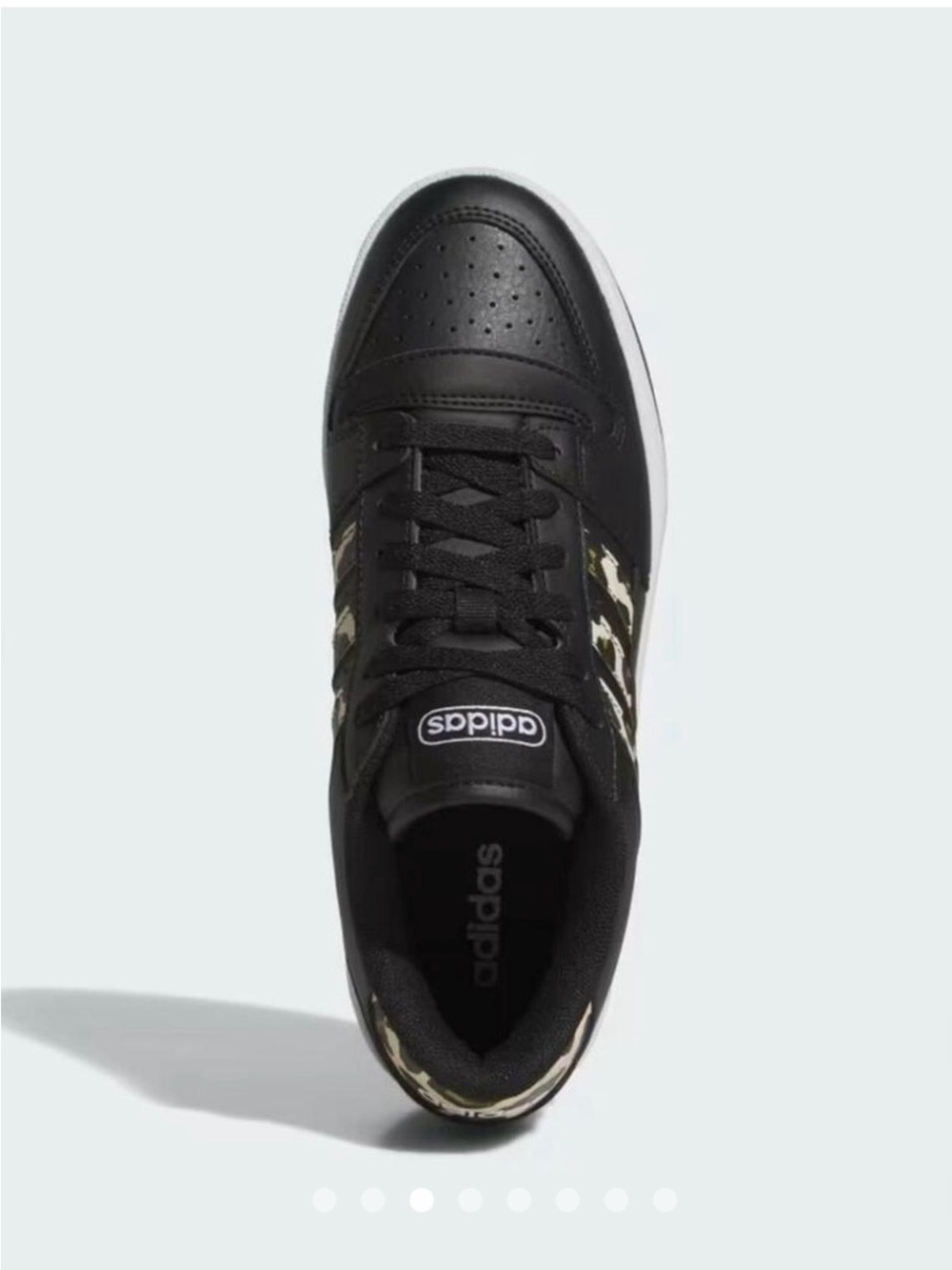 adidas Black Low-Top Sneaker with Camo Trim